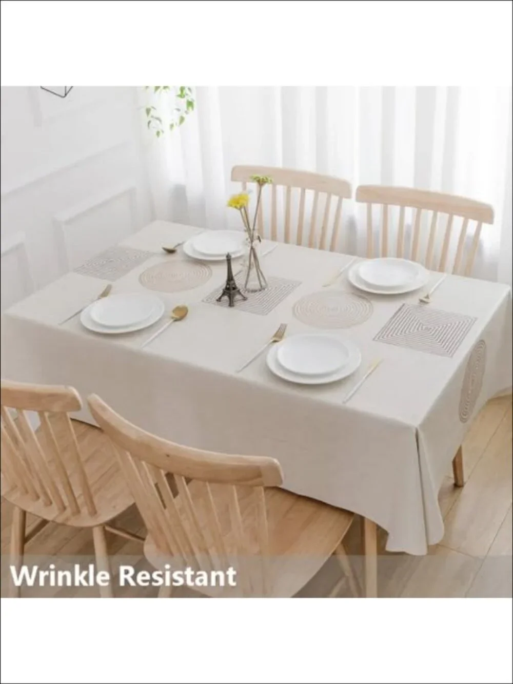 Heavy Duty PVC Waterproof Rectangular Tablecloth Wipeable Dining Table Cover